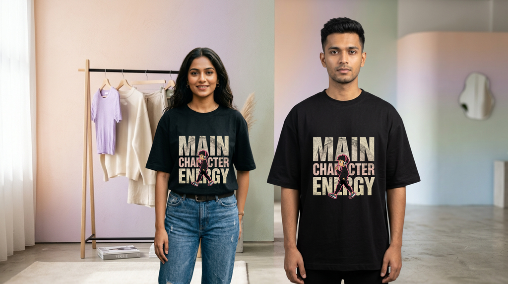 Main Character Energy Graphic Oversized T-Shirt | GenZique