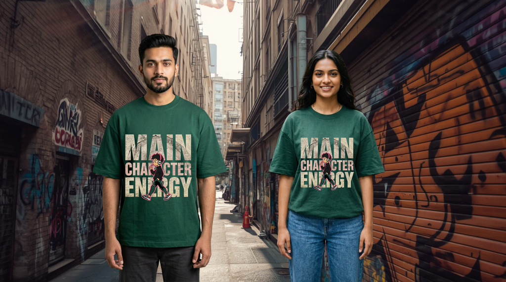 Main Character Energy Graphic Oversized T-Shirt | GenZique