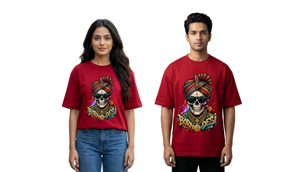 Born Desi Oversized T-Shirt | GenZique Streetwear