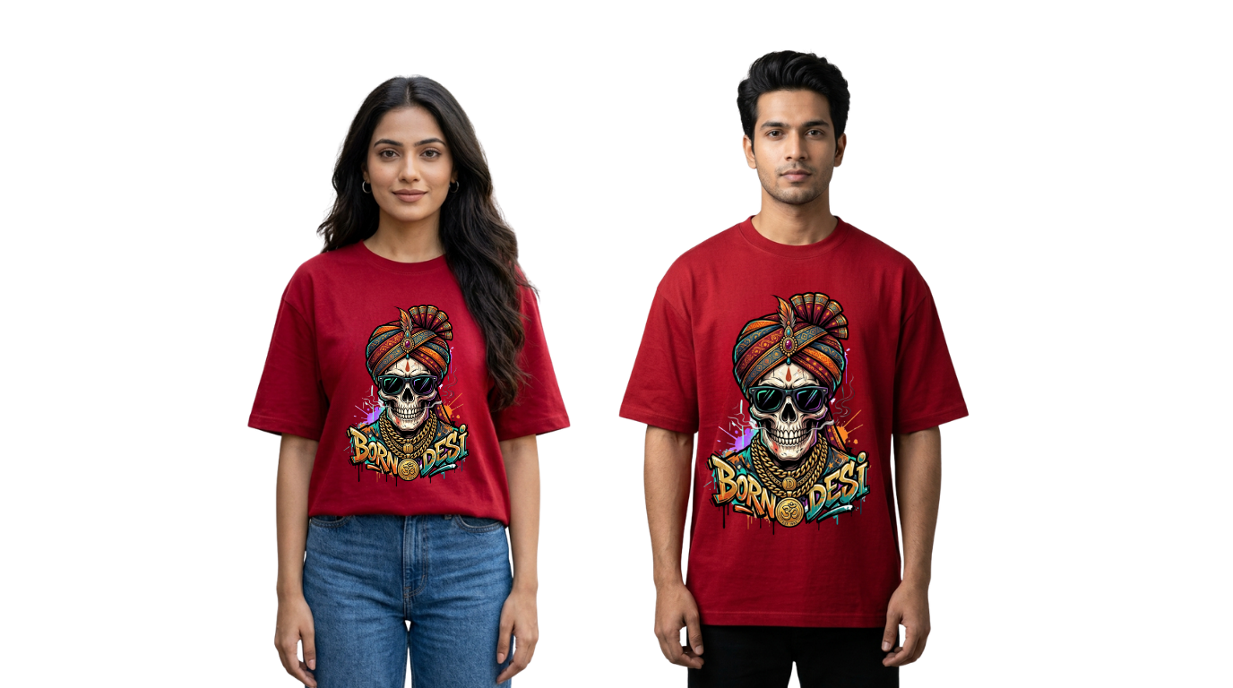 Born Desi Oversized T-Shirt | GenZique Streetwear
