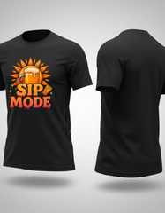 Summer Vibes T-Shirt - Sun with Beer Sip Mode Graphic Tee for Men