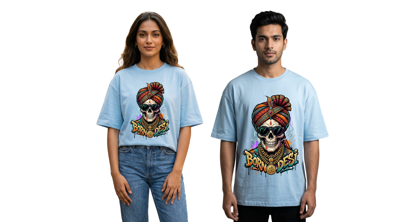 Born Desi Oversized T-Shirt | GenZique Streetwear