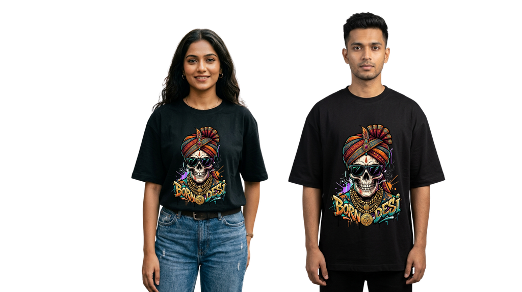 Born Desi Oversized T-Shirt | GenZique Streetwear
