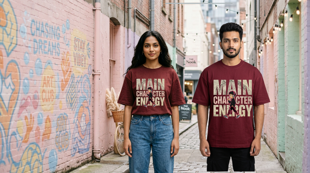 Main Character Energy Graphic Oversized T-Shirt | GenZique
