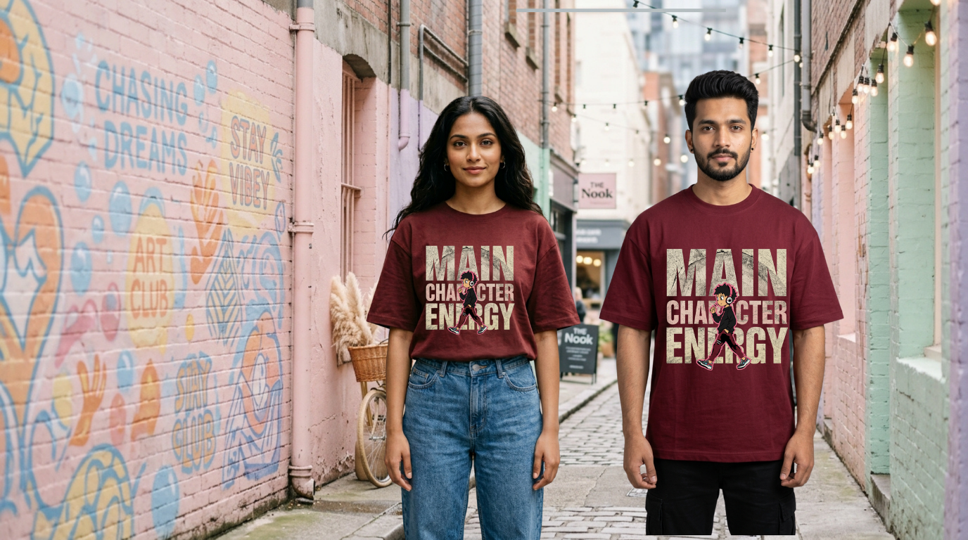 Main Character Energy Graphic Oversized T-Shirt | GenZique