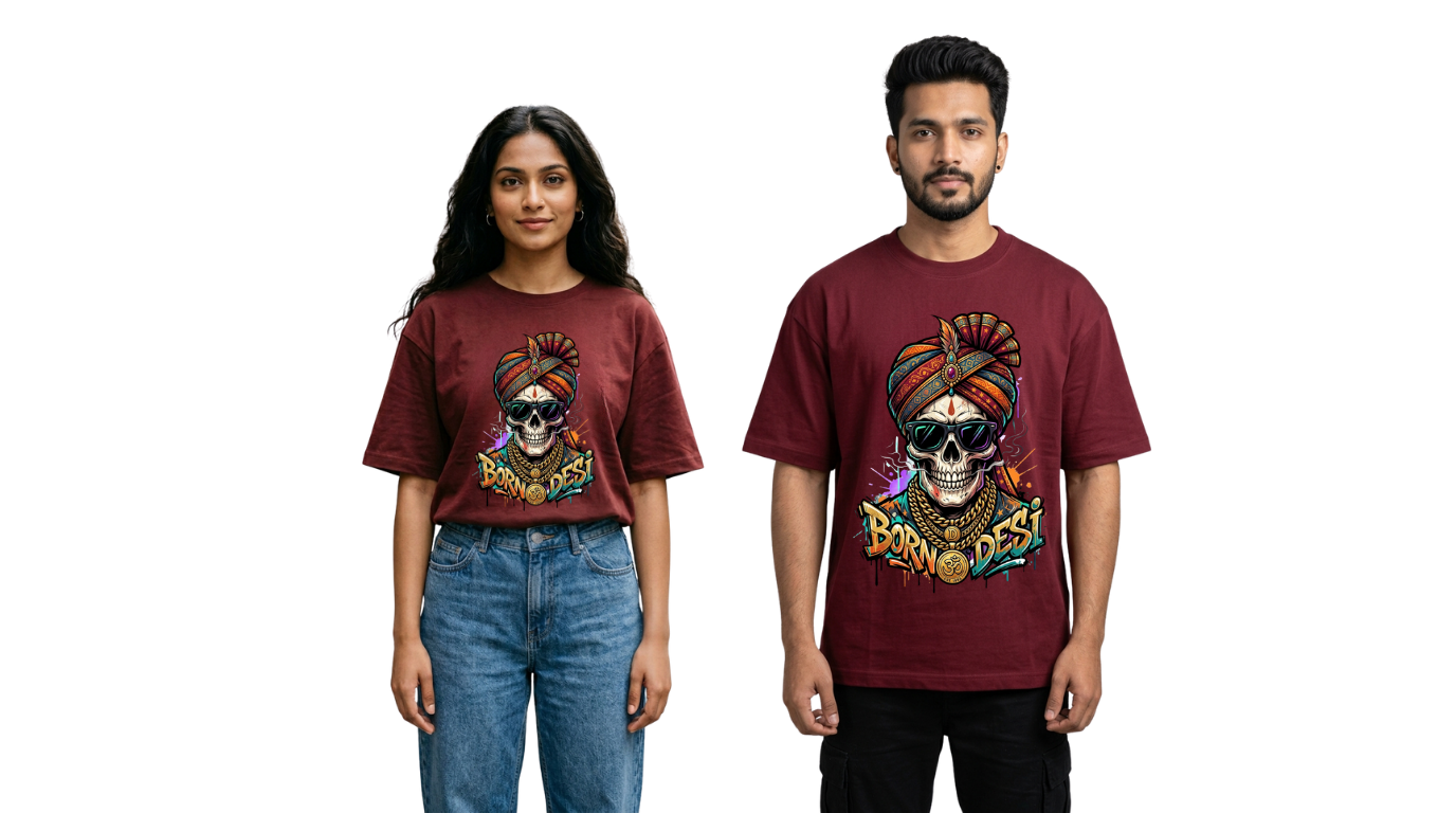 Born Desi Oversized T-Shirt | GenZique Streetwear