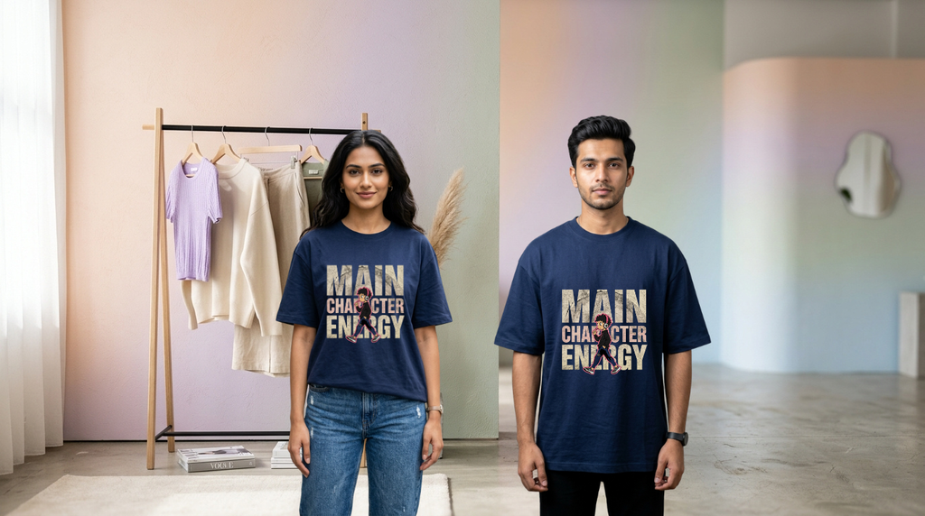 Main Character Energy Graphic Oversized T-Shirt | GenZique