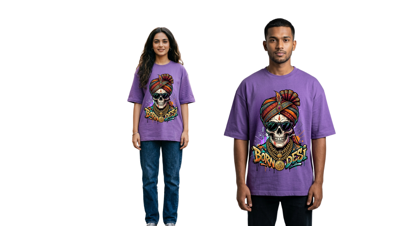Born Desi Oversized T-Shirt | GenZique Streetwear