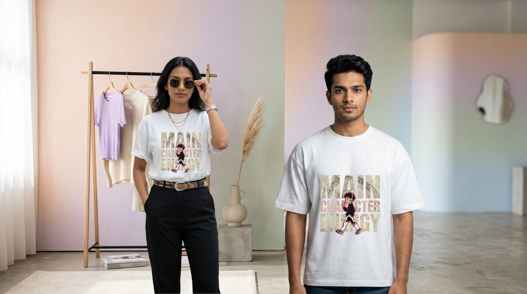 Main Character Energy Graphic Oversized T-Shirt | GenZique