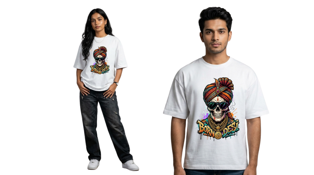 Born Desi Oversized T-Shirt | GenZique Streetwear